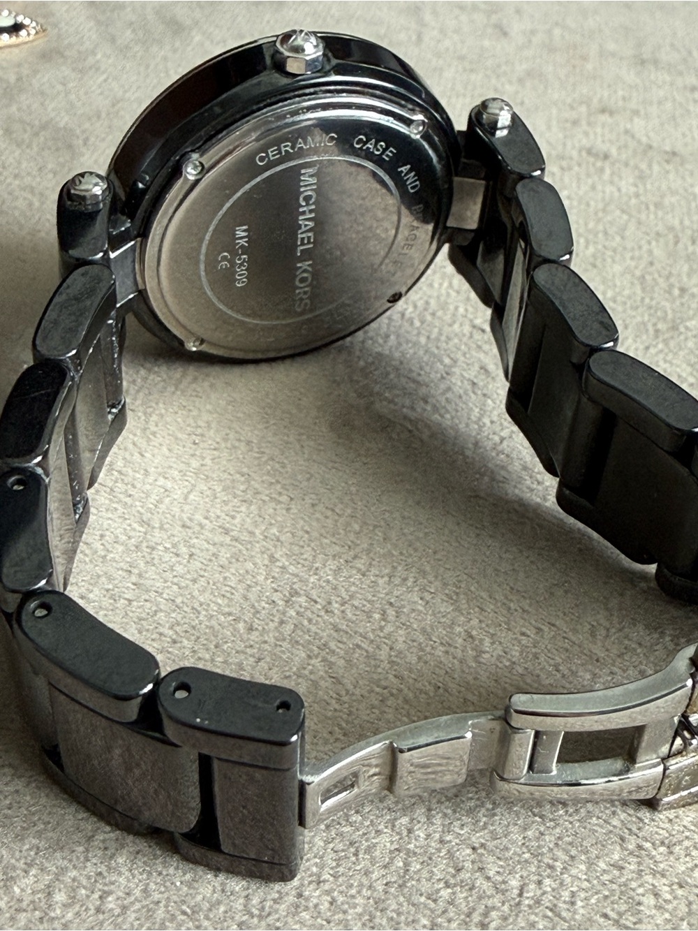 Michael Kors Black Dial Silver Crystal Bezel Bracelet Watch - Picture 5 of 7